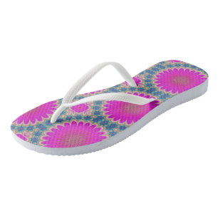 Retro Floral Mandala Psychedelic Flower Flip Flops