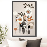 Retro Floral Mid Century Modern Print Wall Art<br><div class="desc">Retro Floral Mid Century Modern Print Poster Wall Art This gorgeous retro floral poster is the perfect for retro mid century modern lovers. This is retro floral poster wall art is available in different styles and sizes. You can select your style and size by clicking on the options to the...</div>