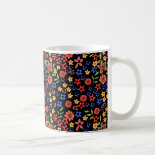 Retro Floral Miniprint Custom Coffee Mug