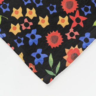 Retro Floral Miniprint Custom Fleece Blanket