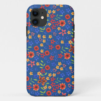 Retro Floral Miniprint on Blue iPhone 5/5s Case