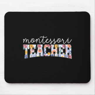 Retro Floral Montessori Teacher Instructor Educato Mouse Pad