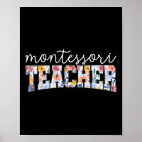Retro Floral Montessori Teacher Instructor Educato