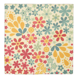 Retro.  Floral motifs Duvet Cover