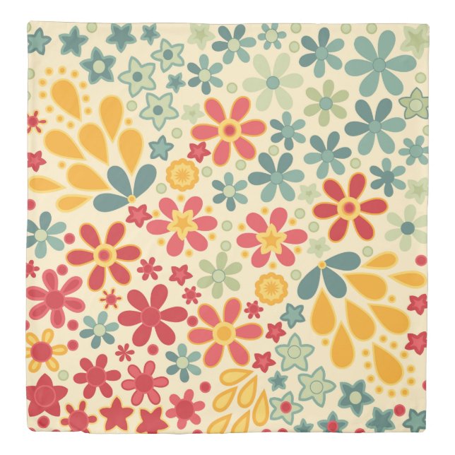 Retro.  Floral motifs Duvet Cover (Front)