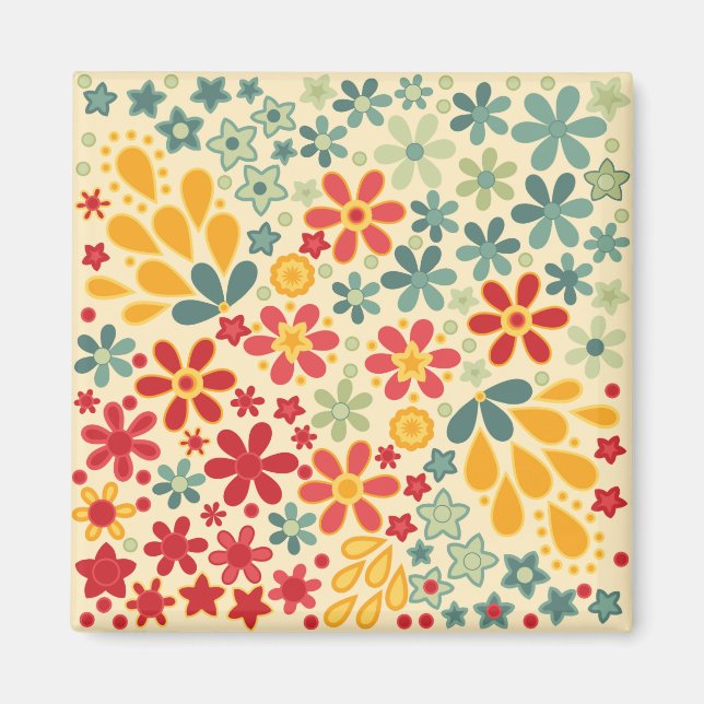 Retro.  Floral motifs Magnet (Front)
