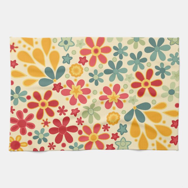 Retro.  Floral motifs Towel (Horizontal)