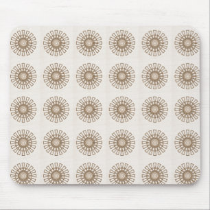 Retro Floral Mousepad, Latte Mouse Pad