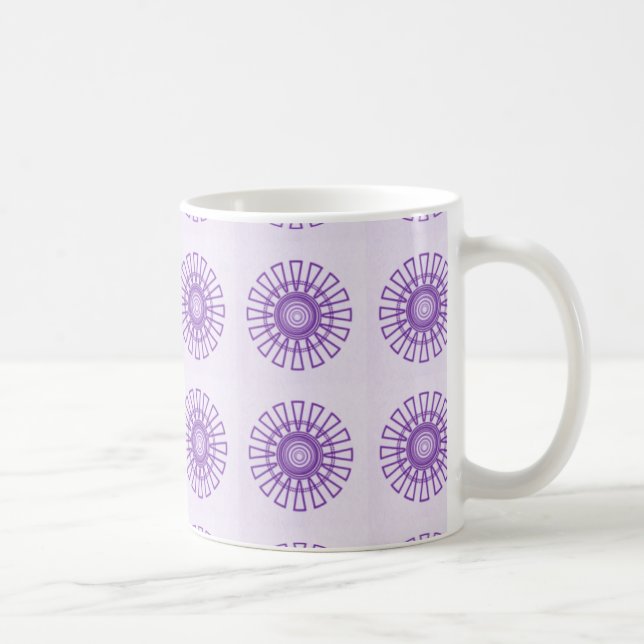 Retro Floral Mug, Violet Coffee Mug (Right)