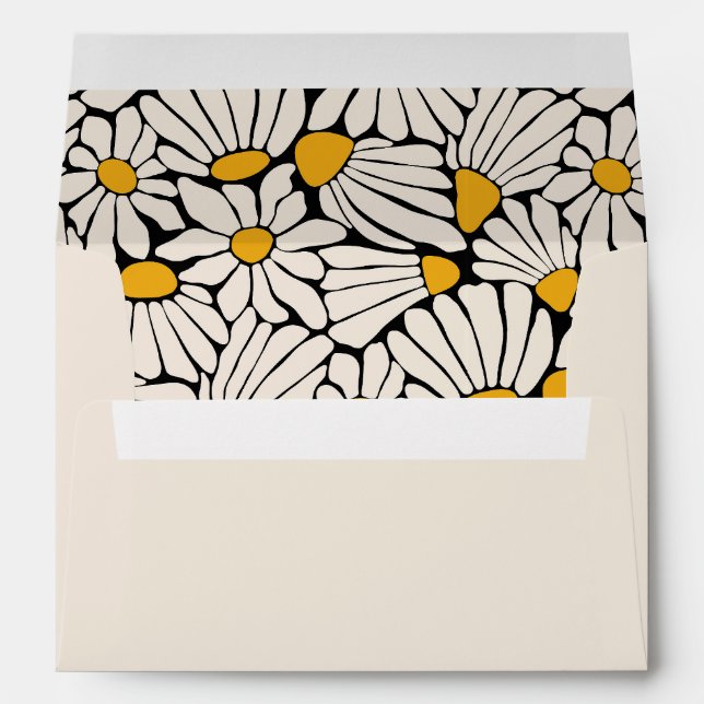 Retro floral mustard  envelope (Back (Bottom))