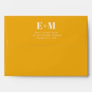 Retro floral mustard envelope