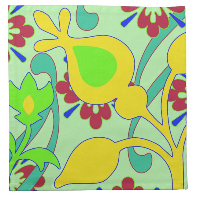 Retro Floral Napkin (Front)