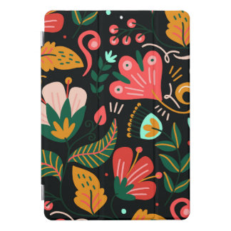 Retro Floral on Black iPad Case