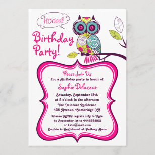 Owl Birthday Invitations Invitation