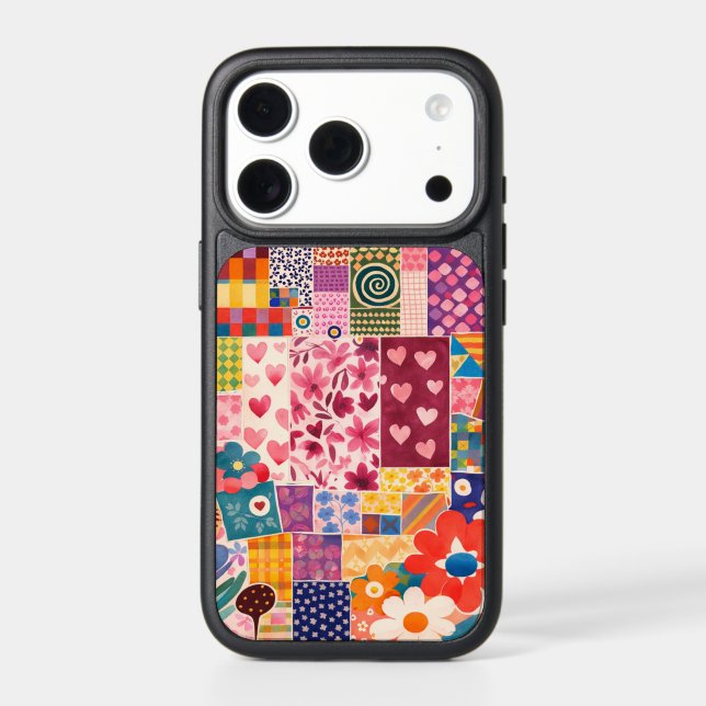 Retro Floral Patchwork iPhone 17 Pro Case (Back)