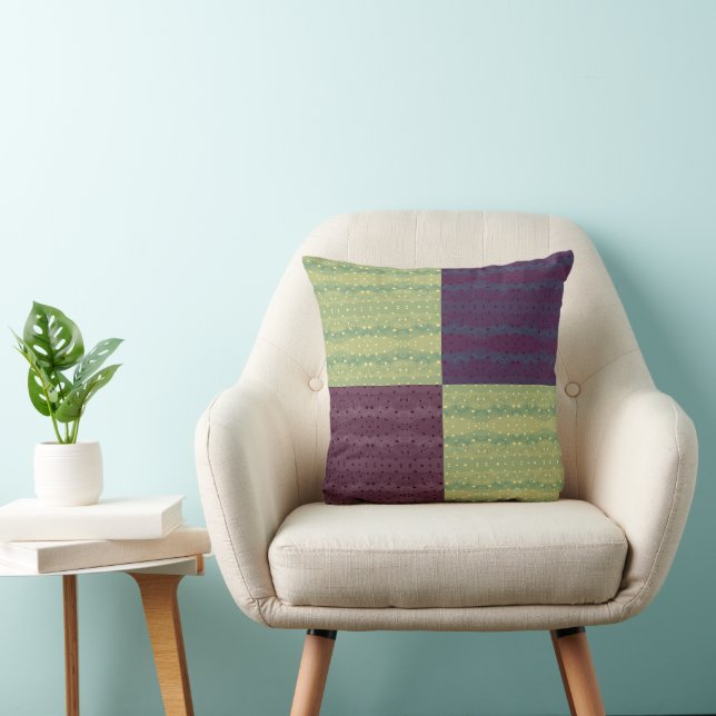 Retro Floral Patchwork Pattern Throw Pillow (Chair)