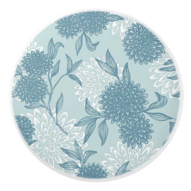 Retro Floral Pattern 2 2 Ceramic Knob (Front)