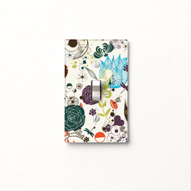 Retro Floral Pattern 2 2 Light Switch Cover (In Situ)