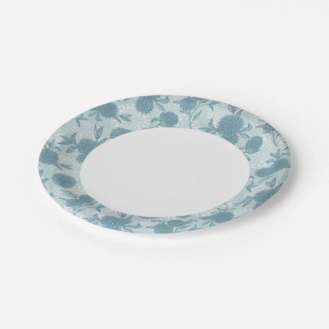 Retro Floral Pattern 2 2 Paper Plates (Angled)