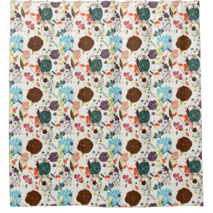 Retro Floral Pattern 2 2 Shower Curtain