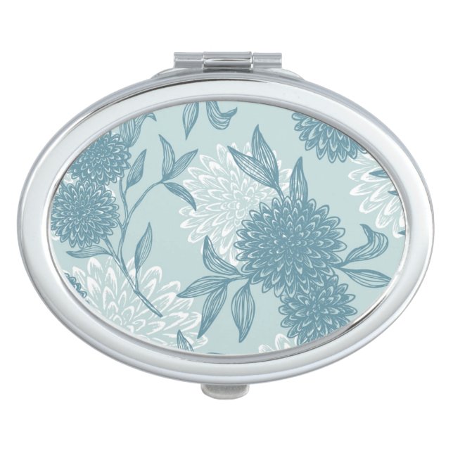 Retro Floral Pattern 2 3 Makeup Mirror (Front)