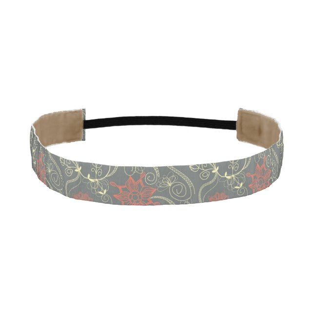 Retro floral pattern 2 athletic headband (Front)