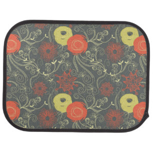 Retro floral pattern 2 car mat