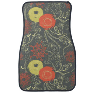 Retro floral pattern 2 car mat