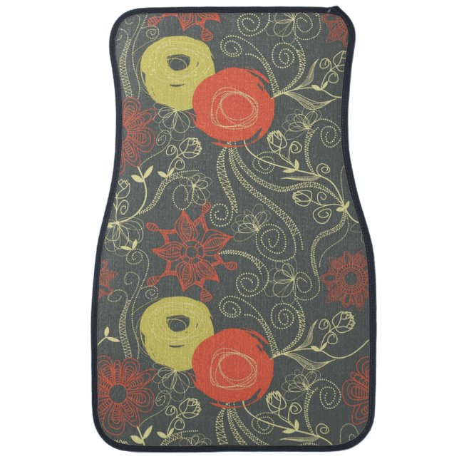 Retro floral pattern 2 car mat (Front)