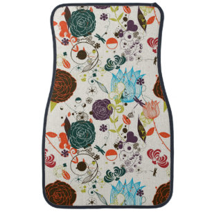 Retro Floral Pattern 2 Car Mat