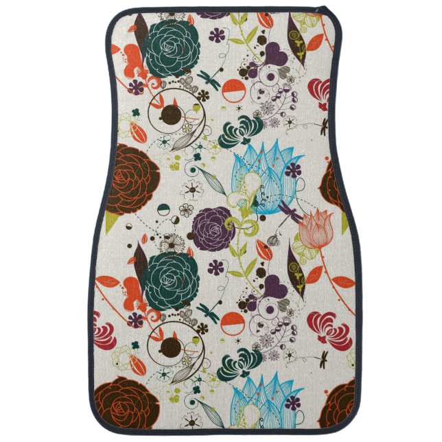 Retro Floral Pattern 2 Car Mat (Front)