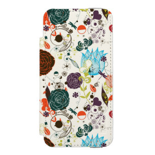 Retro Floral Pattern 2 Wallet Case For iPhone SE/5/5s