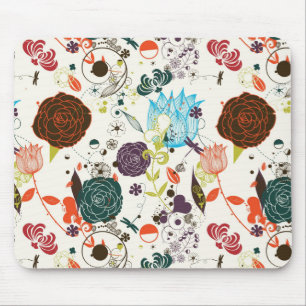 Retro Floral Pattern 2 Mouse Pad