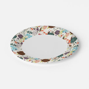 Retro Floral Pattern 2 Paper Plates