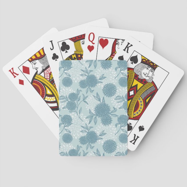 Retro Floral Pattern 2 Poker Cards (Back)