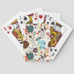 Retro Floral Pattern 2 Poker Cards
