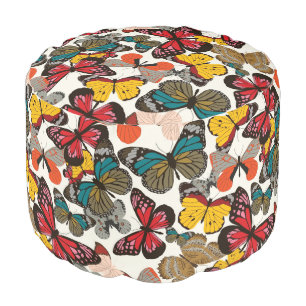 Retro floral pattern 2 pouf