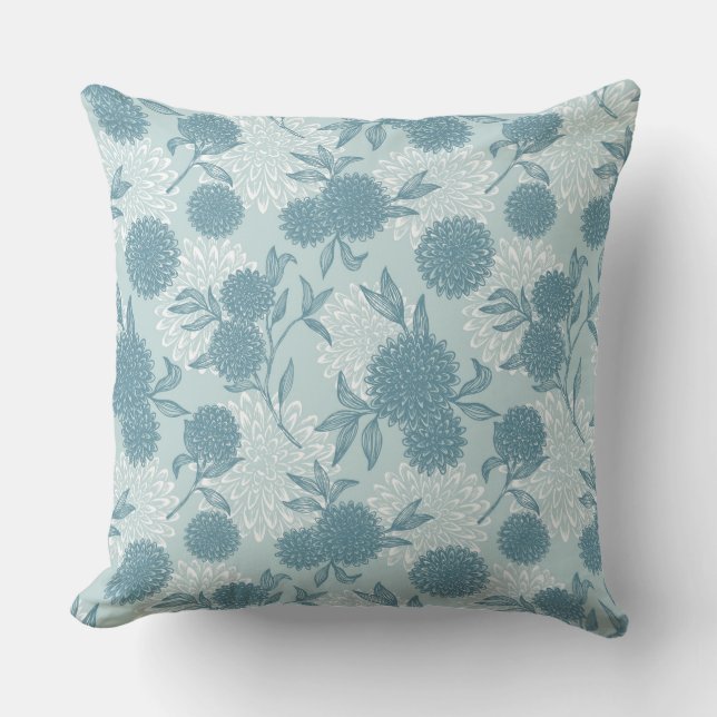 Retro Floral Pattern 2 Throw Pillow (Front)