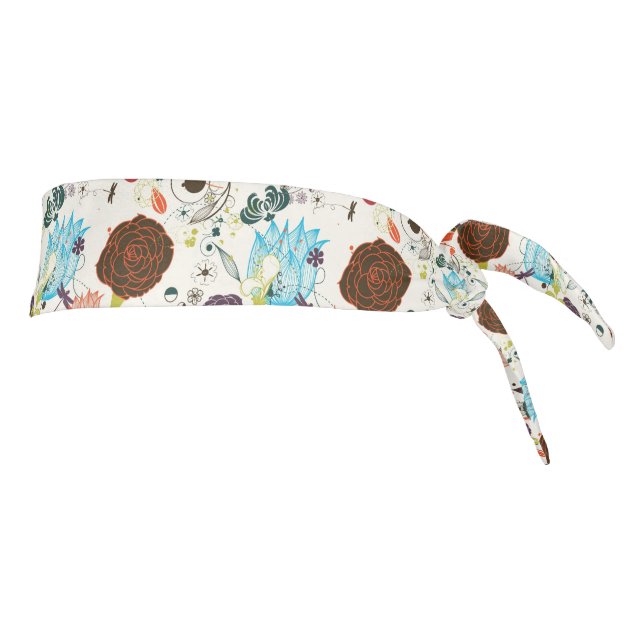Retro Floral Pattern 2 Tie Headband (Rotate 90)
