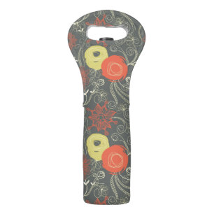 Retro floral pattern 2 wine bag