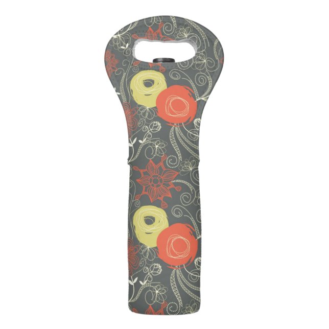 Retro floral pattern 2 wine bag (Front)