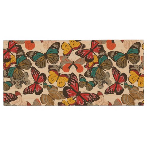 Retro floral pattern 2 wood flash drive