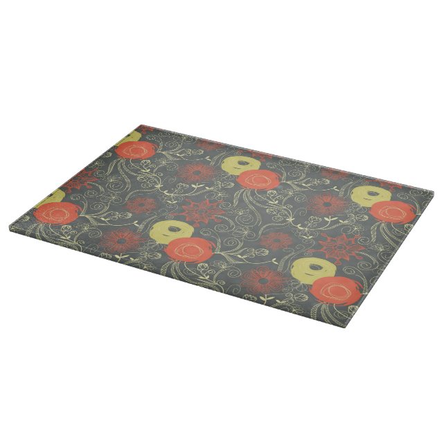 Retro floral pattern 3 cutting board (Corner)