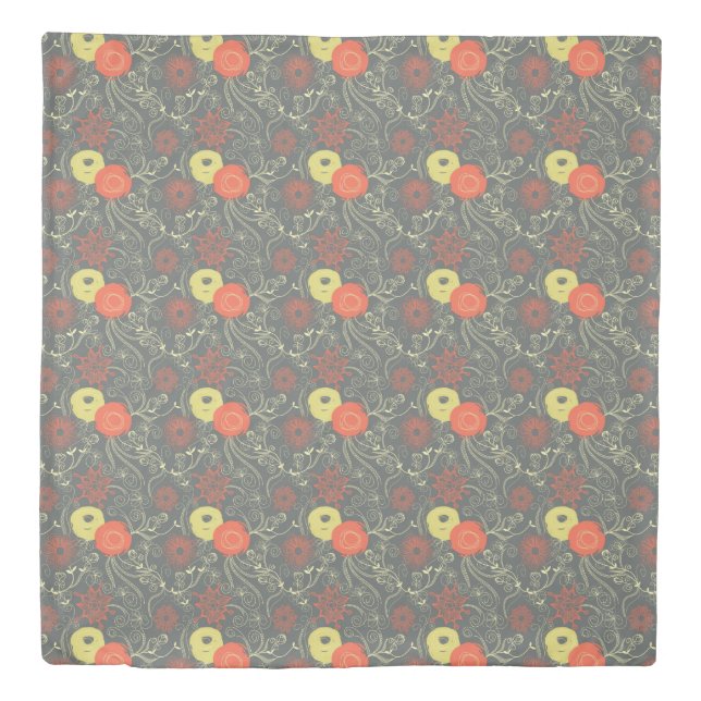 Retro floral pattern 3 duvet cover (Front)