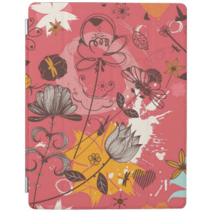 Retro floral pattern 3 iPad smart cover