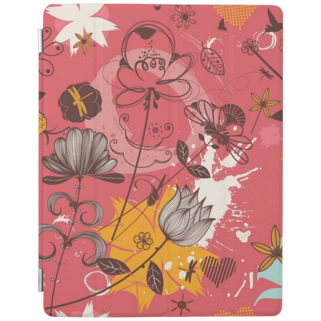 Retro floral pattern 3 iPad smart cover (Front)