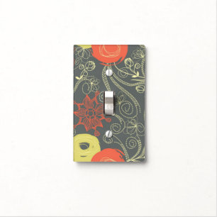 Retro floral pattern 3 light switch cover