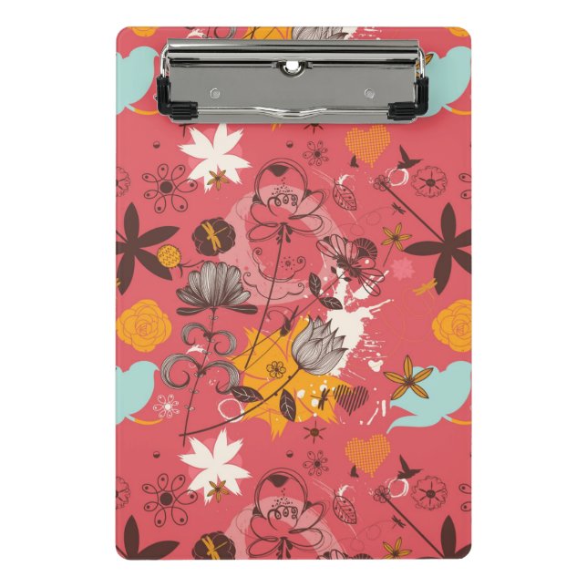Retro floral pattern 3 mini clipboard (Front)