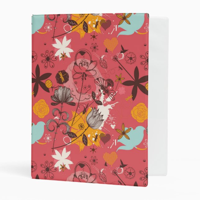 Retro floral pattern 4 mini binder (Front/Inside)