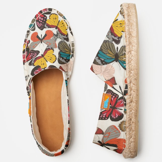 Retro floral pattern 5 espadrilles (Side)